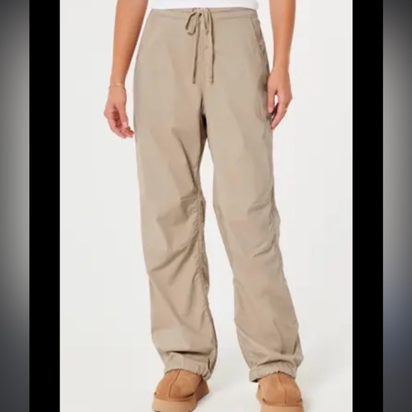 Hollister Adjustable Rise Parachute Baggy Pants Army Green Large - Picture 13 of 15